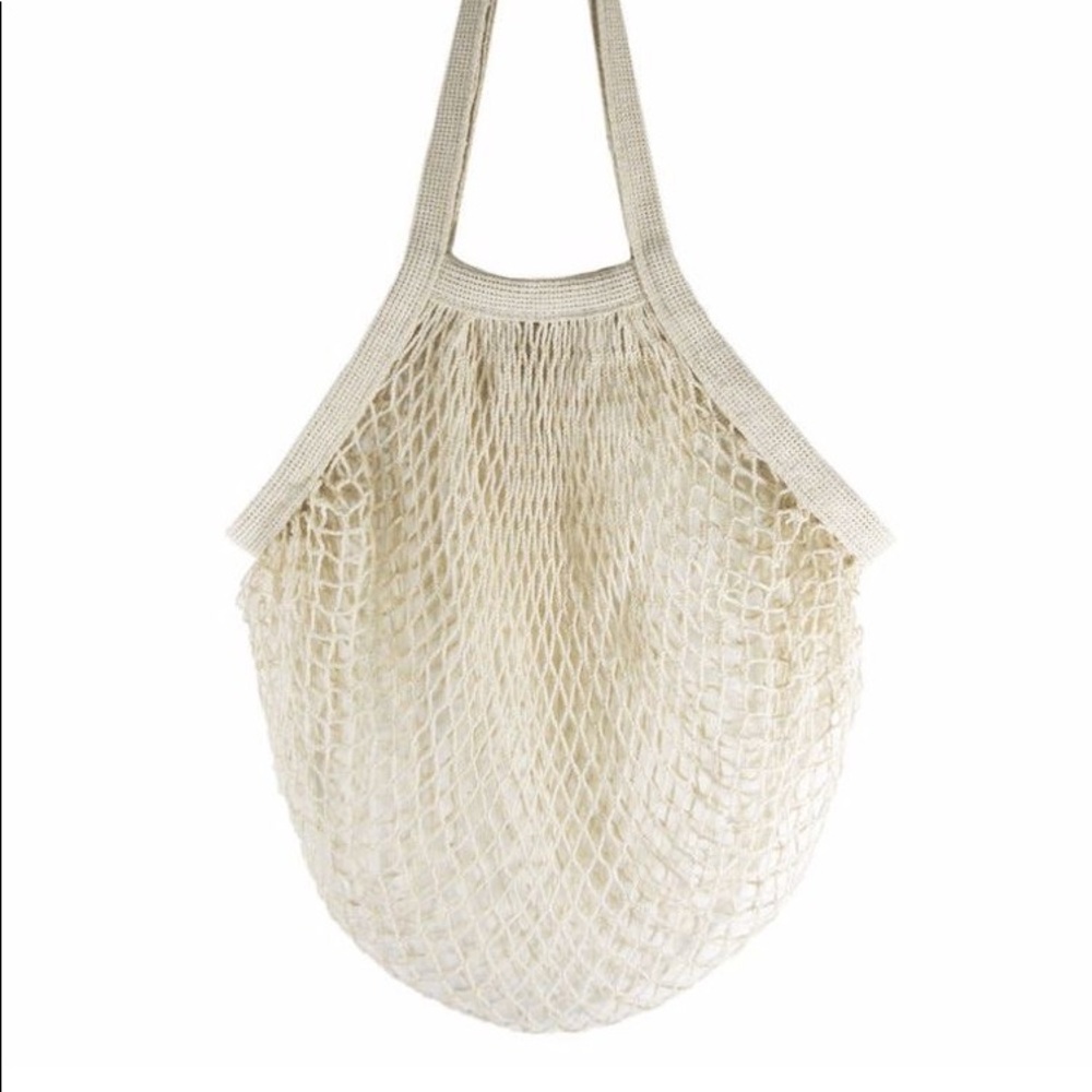 Cream French parisian cotton net bag